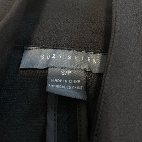 Suzy Shier Petite Black Long Double Breasted Vest S/P - Picture 6 of 9